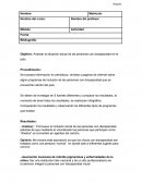 Objetivo: Analizar la situación actual de las personas con discapacidad en el país