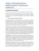 METODOLOGÍA EN MODIFICACIÓN Y TERAPIA DE CONDUCTA