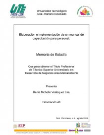 Elaboración e implementación de un manual de capacitación para personal. Página 1