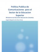 Politica Publica de Comunicaciones para el Sector de la Educacion Superior