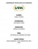 Diferencia entre un sistema de gobierno monárquico y un sistema republicano según el derecho romano