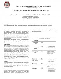 IDENTIFICACIÒN DE ALMIDÒN EN PRODUCTOS CÀRNICOS. Página 1