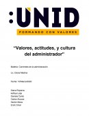 Valores, actitudes, y cultura del administrador