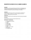 MANIFESTACIONES DE UN CAMBIO QUIMICO