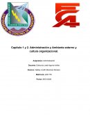 Administración y Ambiente externo y cultura organizacional