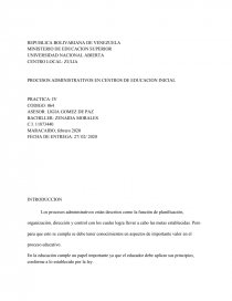 PROCESOS ADMINISTRATIVOS EN CENTROS DE EDUCACION INICIAL. Página 1