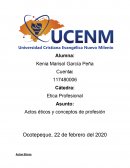 Actos éticos y conceptos de profesión