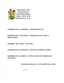 LECTURA. CLASES O TIPOS DE LECTURA. Página 1