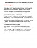 Proyecto de creación de una empresa textil