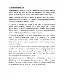 COMENTARIO INVICTUS. Página 1