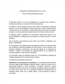 El poderl del Marketing Directo. Página 1