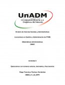 Actividad 2 Operaciones con números enteros, decimales y fraccionarios