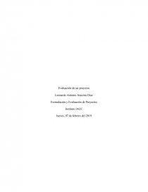 Formulación y Evaluación de Proyectos. Página 1