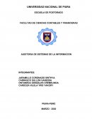 AUDITORIA DE SISTEMAS DE LA INFORMACION