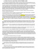 LA FAMILIA FELIZ ES LA QUE PONE A DIOS EN PRIMER LUGAR