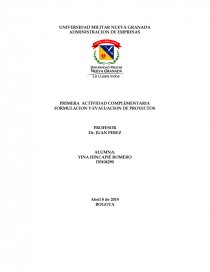 FORMULACION Y EVALUACION DE PROYECTOS. Página 1