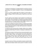 Cómo afecta el tema de la pandemia la economía de mi región y país?