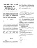 LABORATORIO SUMA DE PRODUCTOS Y PRODUCTO DE SUMAS PARCIAL