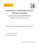 ESTRATEGIAS PARA MEJORAR LA CONVIVENCIA EN SEXTO GRADO