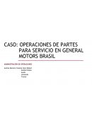 CASO: OPERACIONES DE PARTES PARA SERVICIO EN GENERAL MOTORS BRASIL