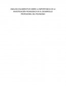 ANALISIS COLABORATIVO SOBRE LA IMPORTANCIA DE LA INVESTIGACIÓN PEDAGOGICA EN EL DESARROLLO PROFESIONAL DEL PEDAGOGO