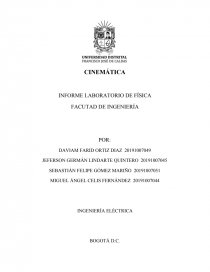CINEMÁTICA INFORME LABORATORIO DE FÍSICA. Página 1