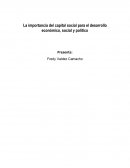 La importancia del capital social para el desarrollo económico, social y político