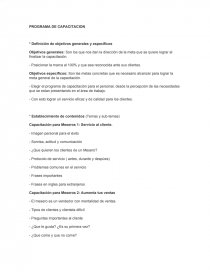 PROGRAMA DE CAPACITACION Caso TaMal. Página 1