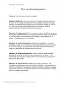 Ciclo de vida del producto Producto: Vaso botanero de material ecológico.