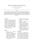 MEDIDAS Y OBSERVACIONES EN CIENCIAS