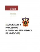 Actividades y proceso de planeación estratégica de negocios