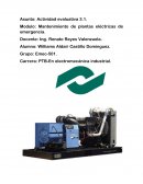 Actividad. Mantenimiento de plantas eléctricas de emergencia