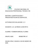 PROYECTO DE CUANTIFICACION, PRESUPUESTO DE SERVICIOS A REALIZAR: DOS AULAS Y DOS BAÑOS