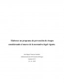 Elaborar un programa de prevención de riesgos considerando el marco de la normativa legal vigente