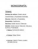 Monografia quimica. Hidratos de Carbono. Glúcidos