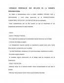 VARIABLES PERSONALES QUE INFLUYEN EN LA DINAMICA ORGANIZACIONAL