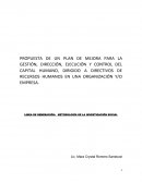 PROPUESTA DE UN PLAN DE MEJORA PARA LA GESTIÓN, DIRECCIÓN, EJECUCIÓN Y CONTROL DEL CAPITAL HUMANO