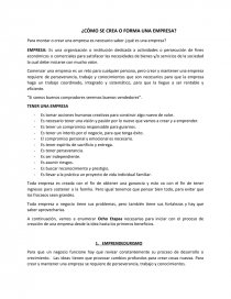 COMO SE FORMA O CREA UNA EMPRESA. Página 1