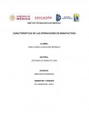 CARACTERÍSTICAS DE LAS OPERACIONES DE MANUFACTURA