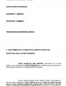 DESAHOGO DE PREVENCION JUDICIAL