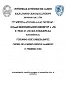 ENSAYO DE INVESTIGACIÓN CIENTÍFICA Y LAS ETAPAS EN LAS QUE INTERVIENE LA ESTADÍSTICA