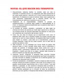 NOTAS: EL QUE HACER DEL TERAPEUTA