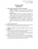 Cultura de calidad. Cuestionario