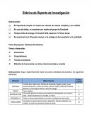 Rúbrica de Reporte de Investigación