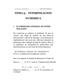 INTERPOLACION NUMERICA. Página 1