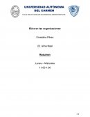 Resumen de ética de las organizaciones