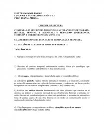 Control de lectura virtual. Página 1