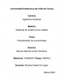 Sistemas de Gestión de la Calidad.Procedimiento de una actividad