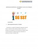 SISTEMA DE GESTIÓN DE LA SEGURIDAD Y SALUD EN EL TRABAJO (SG-SST)