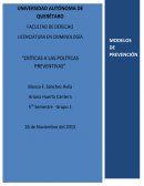 Críticas a las políticas preventivas